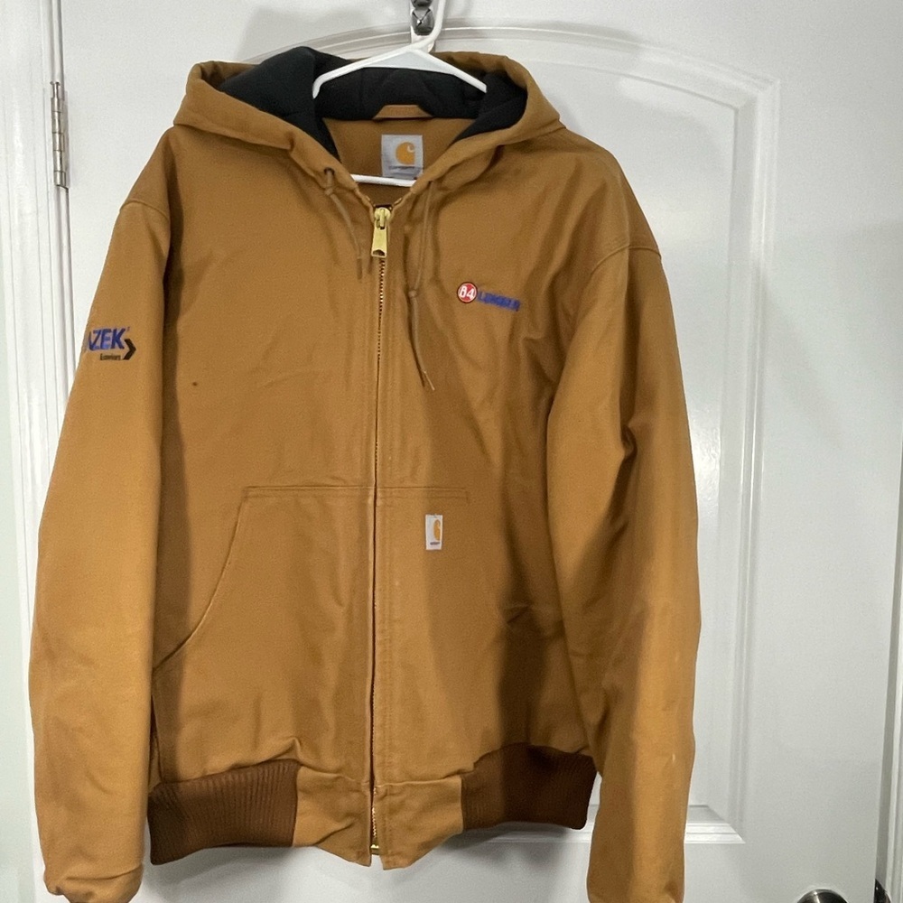 Men's Carharrt Brown Hooded Jacket Size XL